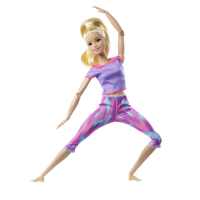 Mattel Barbie Made to Move Puppe (blond) im lila Yoga Outfit