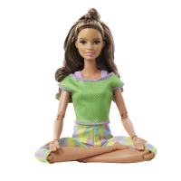 Mattel Barbie Made to Move Puppe (br&uuml;nett) im gr&uuml;nen Yoga Outfit