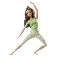 Mattel Barbie Made to Move Puppe (br&uuml;nett) im gr&uuml;nen Yoga Outfit