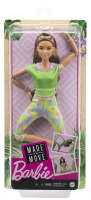 Mattel Barbie Made to Move Puppe (br&uuml;nett) im gr&uuml;nen Yoga Outfit