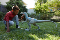 Mattel Jurassic World Riesendino Velociraptor Blue
