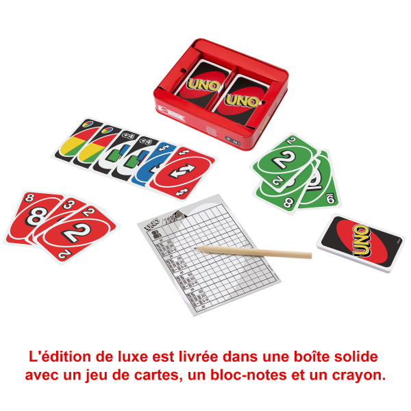 Mattel UNO Kartenspiel Deluxe in Metalldose
