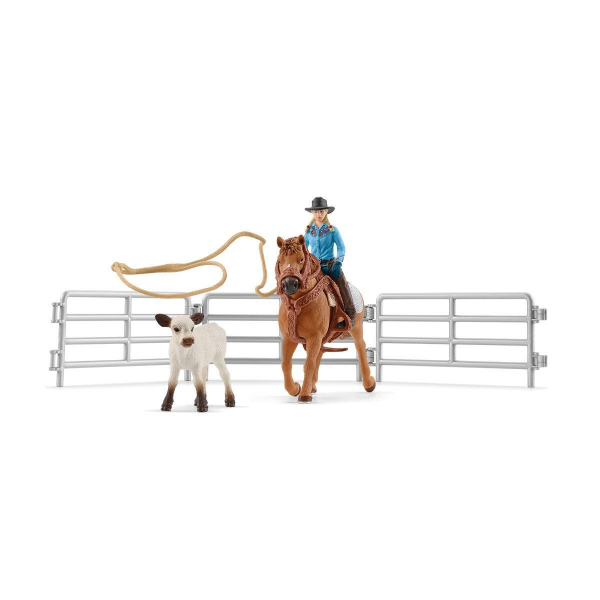 Schleich Farm World Team Roping mit Cowgirl