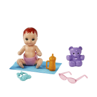 Mattel - Barbie Skipper Babysitters Inc. Puppe mit Kinderwagen, Baby &amp; Zubeh&ouml;r