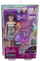 Mattel - Barbie Skipper Babysitters Inc. Puppe mit Kinderwagen, Baby & Zubehör