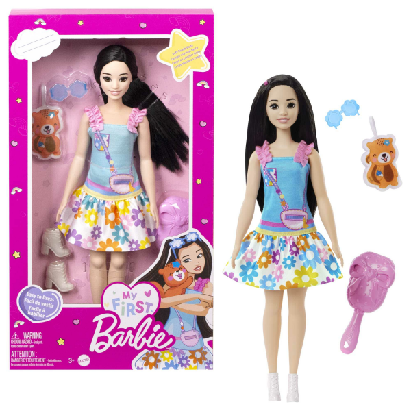 Mattel - My First Barbie Core Doll with Fox (schwarze Haare)