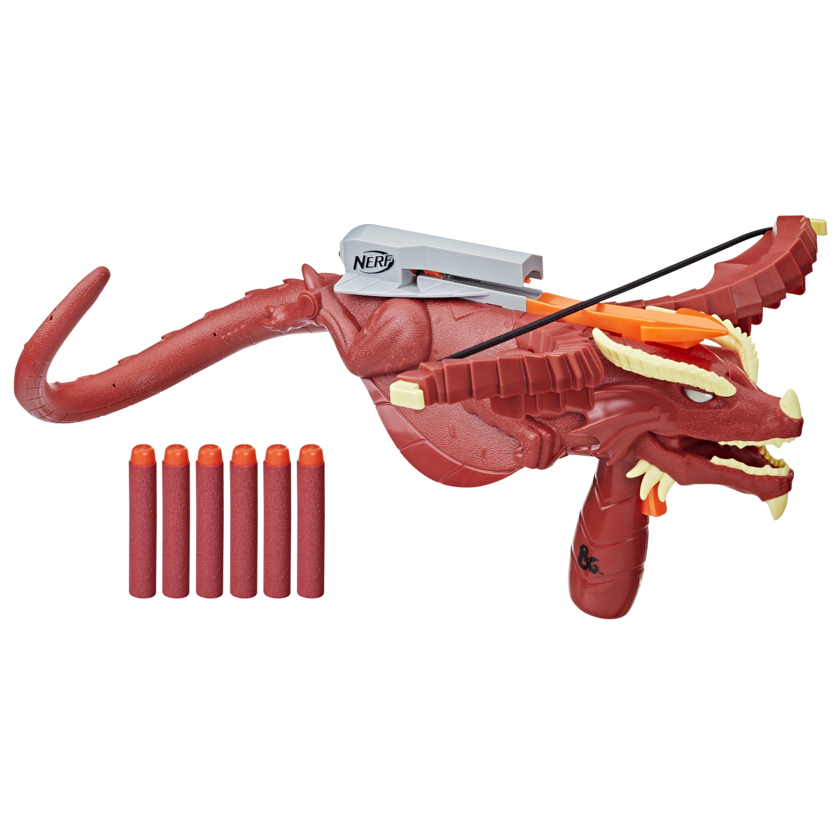 Arbalète Nerf Dungeons & Dragons – Themberchaud, 6 Fléchettes, Queue Flexible !