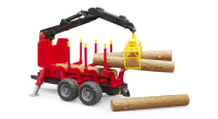 Bruder - R&uuml;ckeanh&auml;nger mit Ladekran, 4 Baumst&auml;mmen und Holzgreifer