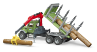 Bruder - MACK Granite Holztransport;LKW, Ladekran,Greifer+3 Baumst&auml;mmen