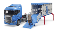 Bruder - Scania R-Serie Tiertransport- LKW mit 1 Rind