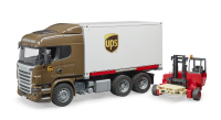 Bruder - Scania R-Serie UPS Logistik- LKW mit Mitnahmestapler