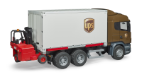Bruder - Scania R-Serie UPS Logistik- LKW mit Mitnahmestapler