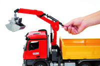 Bruder - MB Arocs Baustellen LKW mit Kran, Schaufelgreifer und 2 Paletten