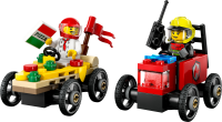 LEGO&reg; City - Pizzalieferwagen vs. L&ouml;schauto